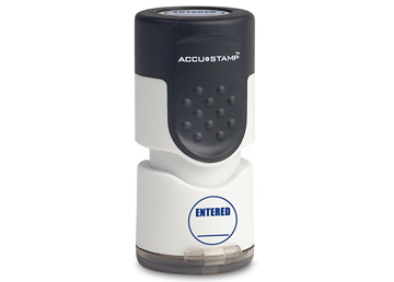 ACCU-STAMP® 1-Color Round Stamp ENTERED Blue Ink