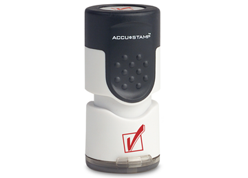 ACCU-STAMP® 1-Color Round Stamp CHECK MARK Red Ink