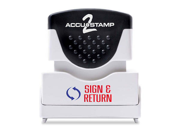 ACCU-STAMP®2 2-Color SIGN AND RETURN Red and Blue Ink