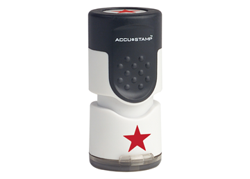 ACCU-STAMP® 1-Color Round Stamp STAR Red Ink