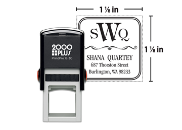 2000 Plus® PrintPro™ Q30 Self-Inking Square Monogram Stamp