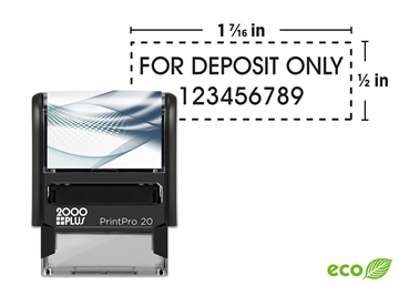 2000 Plus® PrintPro™ 20 - 2 Line Bank Deposit Stamp