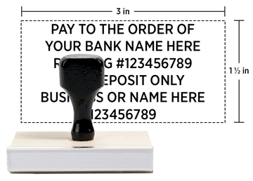 Traditional 6 Line Bank Deposit  Stamp (Pad Sold Separately)
