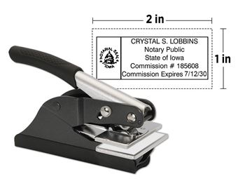 Custom Notary Pocket Embosser, 1" x 2"