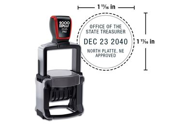 2000 Plus® Pro Self Inking 20456D Heavy Duty Metal Round Dater