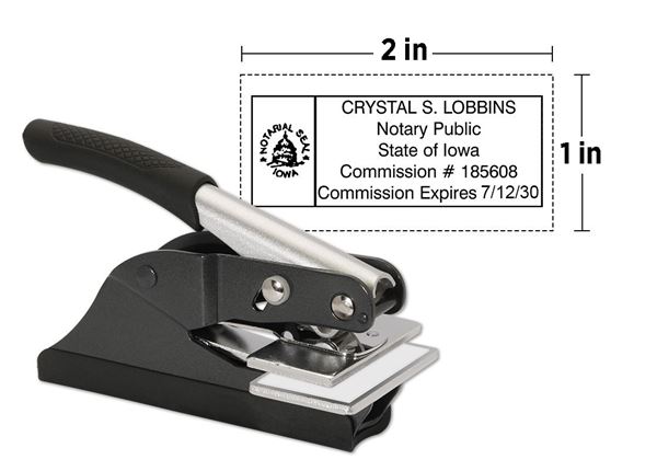 Custom Notary Pocket Embosser, 1" x 2"