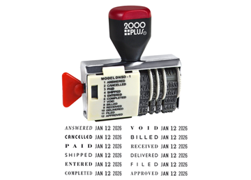 2000 Plus® DIAL-N-STAMP 12 Message Traditional Date Stamp