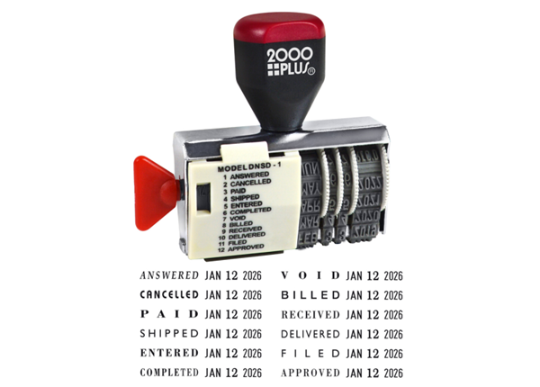 2000 Plus® DIAL-N-STAMP 12 Message Traditional Date Stamp